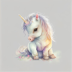 Unicorn rainbow cute illustration - card and shirt design - 564082789