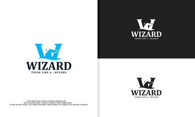 logo illustration vector graphic of wizard hat