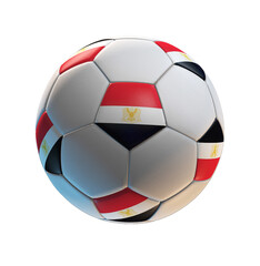 Fototapeta premium Soccer ball with the flag of Egypt on isolated transparent. 3D Rendering