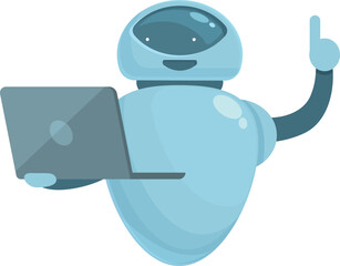 Laptop bot lesson icon cartoon vector. Trade school. People education