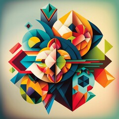 Abstract geometric multicolor wallpaper design