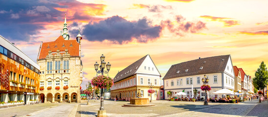 Fototapeta na wymiar Marktplatz, Bueckeburg, Niedersachsen, Deutschland 