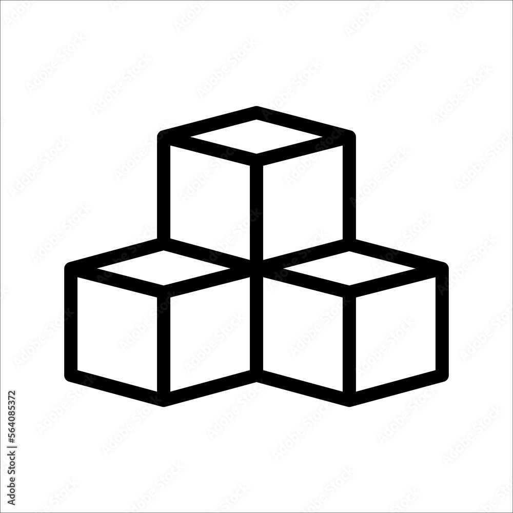 Wall mural Cube icon. In Trendy Design Vector. Vector illustration on a white background.