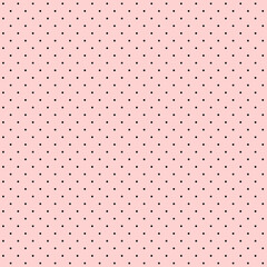 Scrapbook cute Seamless polka dot pink and black pattern for Your design. Black Polka dots trendy on pink background, tile. For fabric pattern, card, decor, wrapping	