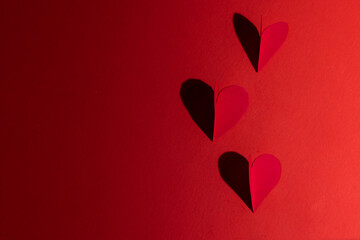 Black and red hearts