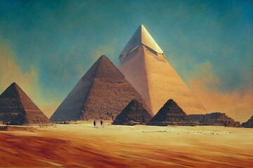 Obraz na płótnie Canvas Pyramid Complex in Aswan city by the Nile, Egypt