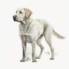 “Generative AI” Labrador Retriever digital illustration.
