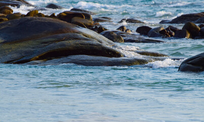 sea, beach, water, nature, ocean, rocks, stone, river, blue, wave, 