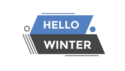 Hello winter button web banner templates. Vector Illustration
