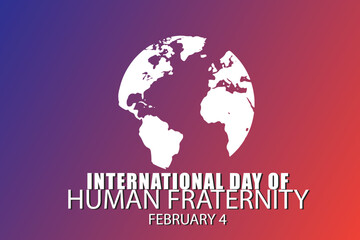 International Day of Human Fraternity. February 4. Holiday concept. suitable for banner