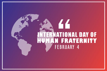 International Day of Human Fraternity. February 4. Holiday concept. suitable for banner