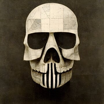 Dazzle Camouflage Human Skull Wallpaper Paper Texture Josef Albers 