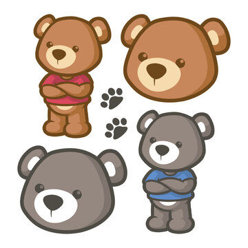 Cute bear cartoon character mascot