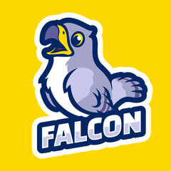 Falcon bird cartoon character mascot