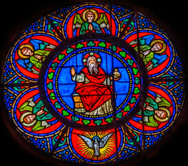 God Angels Stained Glass Notre Dame Church Nice France
