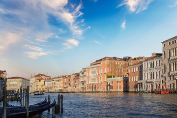 Beautiful views of the Grand Canal in Venice, Italy