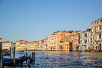 Beautiful views of the Grand Canal in Venice, Italy