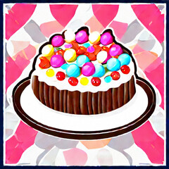 bunte geburtstagstorte