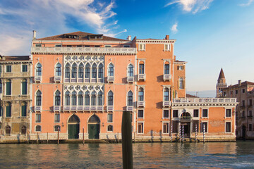 Beautiful views of the Grand Canal in Venice, Italy