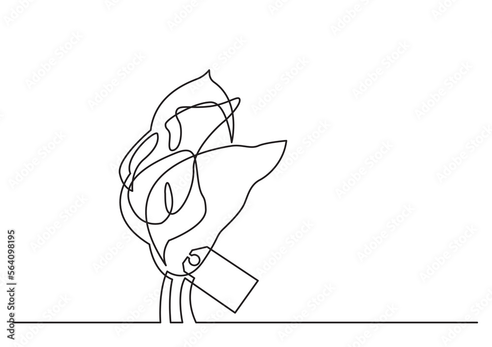 Poster continuous line drawing vector illustration with fully editable stroke of isolated vector object cal