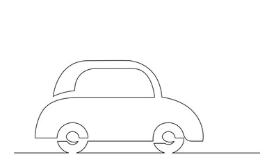 continuous line drawing vector illustration with FULLY EDITABLE STROKE of car symbol