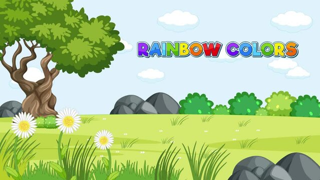 2D animation of the colours of the rainbow.