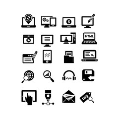 icon set media advertising  vector design

