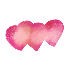 watercolor valentine element isolated on white background