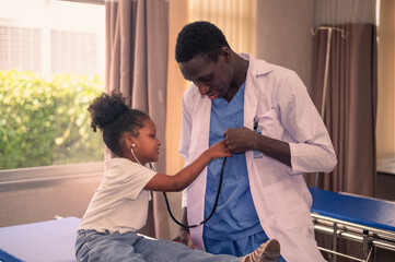 Fototapeta premium doctor treating patient in hospital health medical care express trust concept in hospital. healthcare and medicine