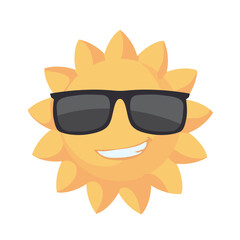 sun with sunglasses