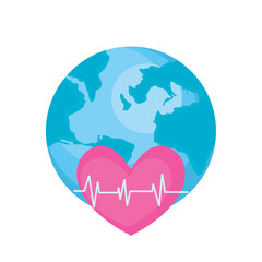 world electrocardiogram illustration