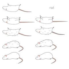 体調の悪いラットのベクターイラストセット