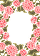 Vintage Tropical Rose Floral Bunch, Peony Flower Frame Vector Illustration Arrangement for Wedding Invitation, Greeting Card Decoration, Aesthetic Nature Crafts, Art and Creative Projects