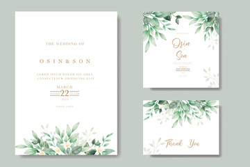 Fototapeta na wymiar beautiful watercolor floral wedding card template