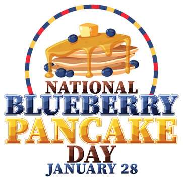 Happy national blueberry pancake day banner design