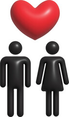 male and female heart
