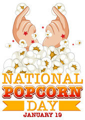 National Popcorn Day Logo Banner