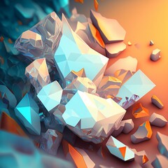 Crystal Structure Textured Background (generative AI)
