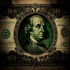 Dollar Bill Textured Background (generative AI)