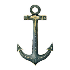 anchor digital drawing with watercolor style illustration