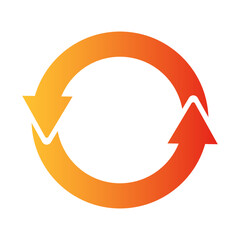 赤色のグラデーション丸型回転矢印