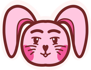Cute bunny sticker. Cute easter bunny.