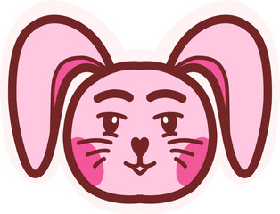 Cute bunny sticker. Cute easter bunny.