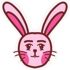 Obraz premium Cute bunny sticker. Cute easter bunny.