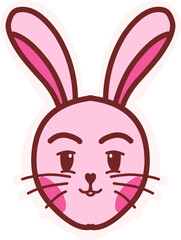 Cute bunny sticker. Cute easter bunny.