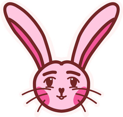 Obraz premium Cute bunny sticker. Cute easter bunny.