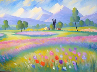 Poster Spring landscape with flowers   © George Fontana