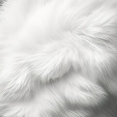 White Fur Textured Background (generative AI)