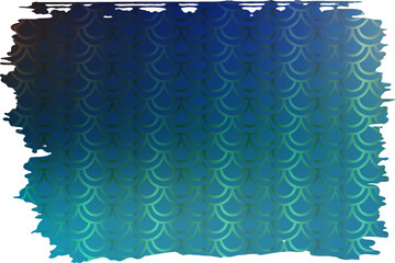 Brush background with mermaid scales pattern gradient blue color