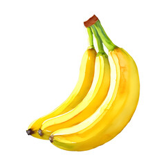 banana digital drawing with watercolor style illustration